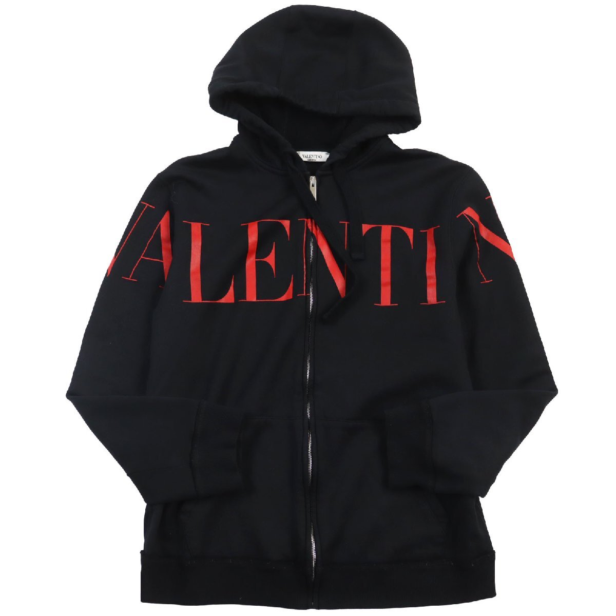 [ Don Don review ] superior article * Valentino 2019 year made SV3MF05L5FQ Logo print Zip up Parker black S made in Italy regular goods men's 