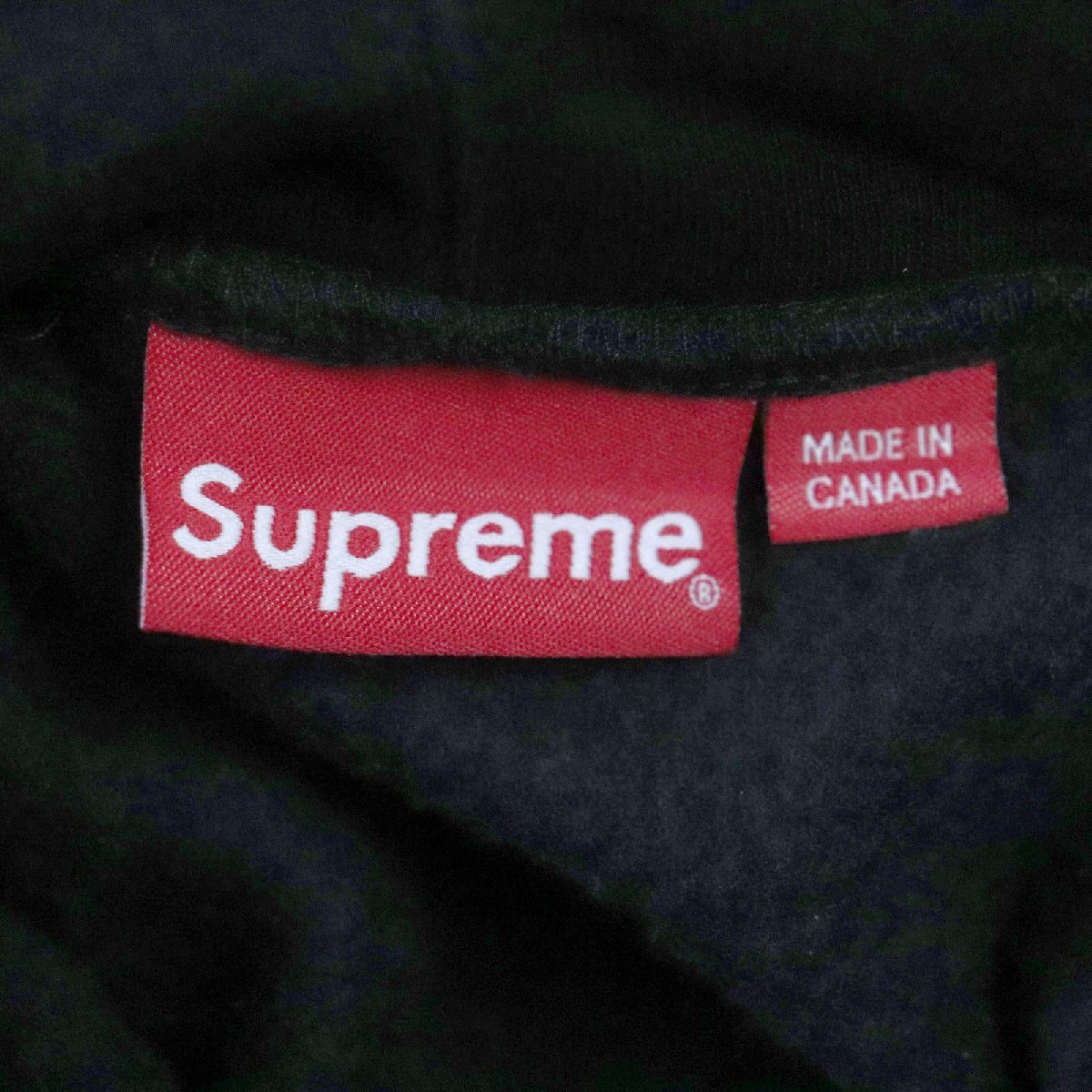 美品▼Supreme シュプリーム 23SS Worldwide Hooded Sweatshirt ロゴ刺繍 バックプリント パーカー ブラック M カナダ製 正規品 メンズ_画像6