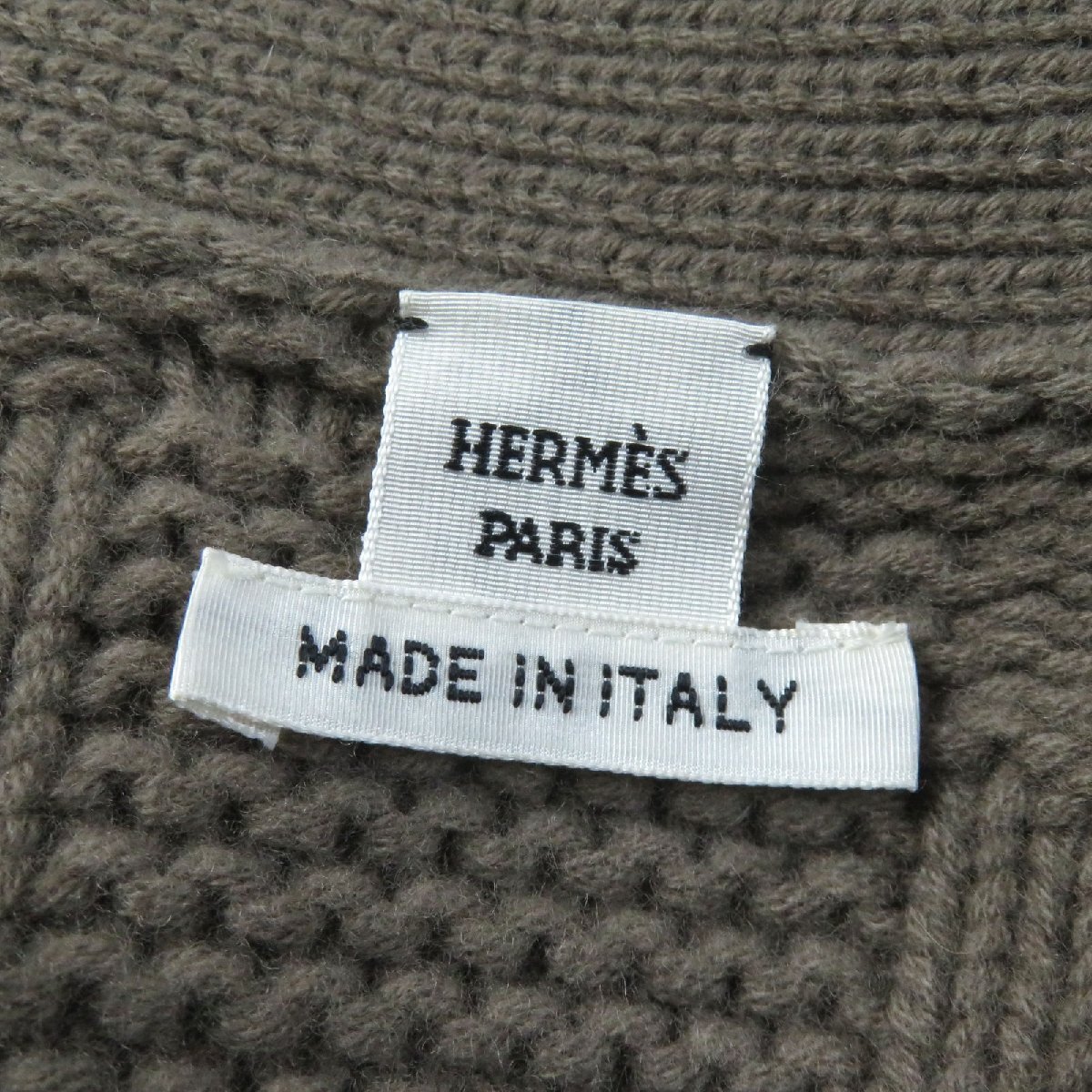  unused goods *HERMES Hermes regular price 243100 jpy 23AW Serie button attaching H motif V neck cardigan brown group 38 made in Italy regular goods lady's 