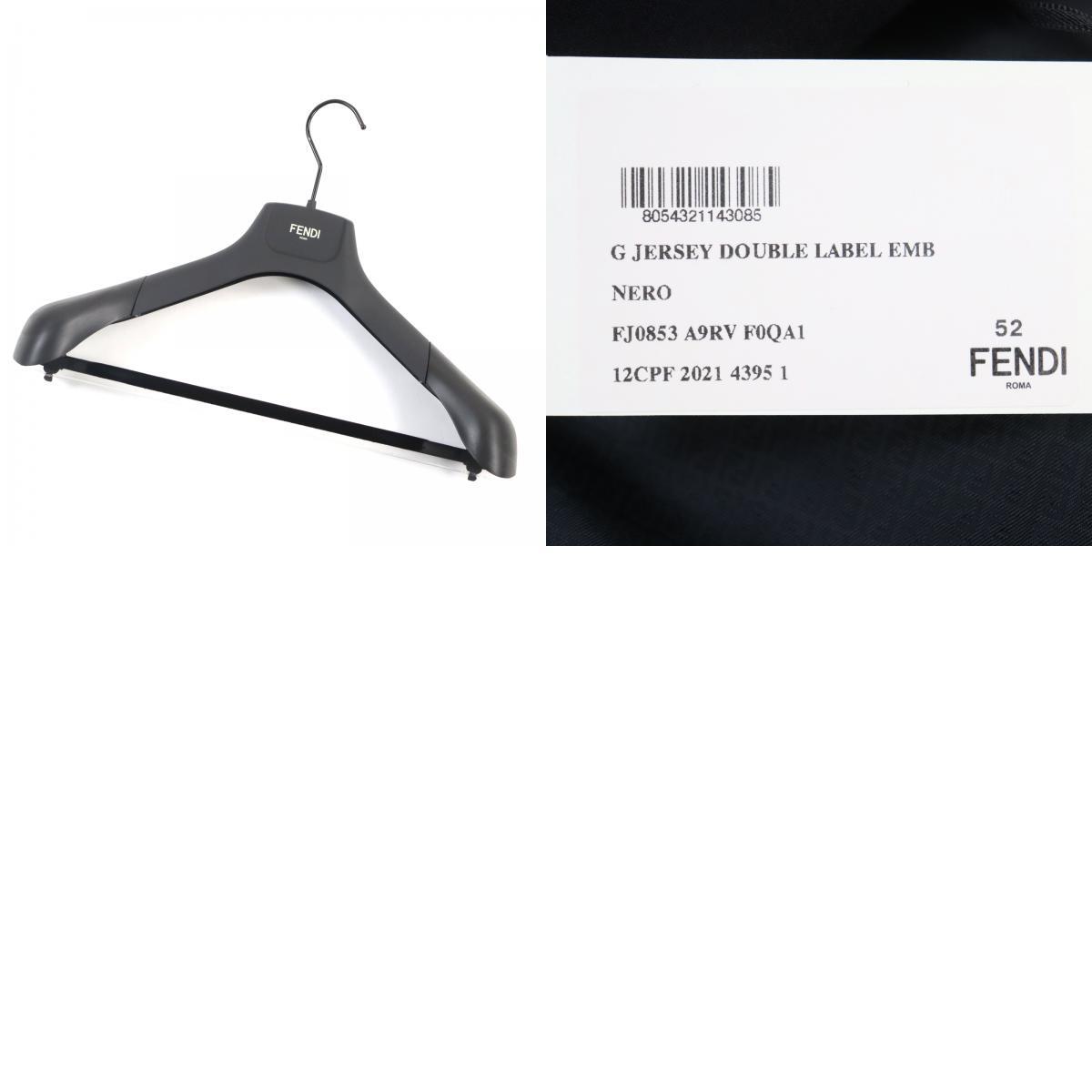  unused goods 0 Fendi 2021 year made FJ0853 lining FF Logo total pattern Logo button single tailored jacket black 52 hanger attaching made in Italy regular goods 