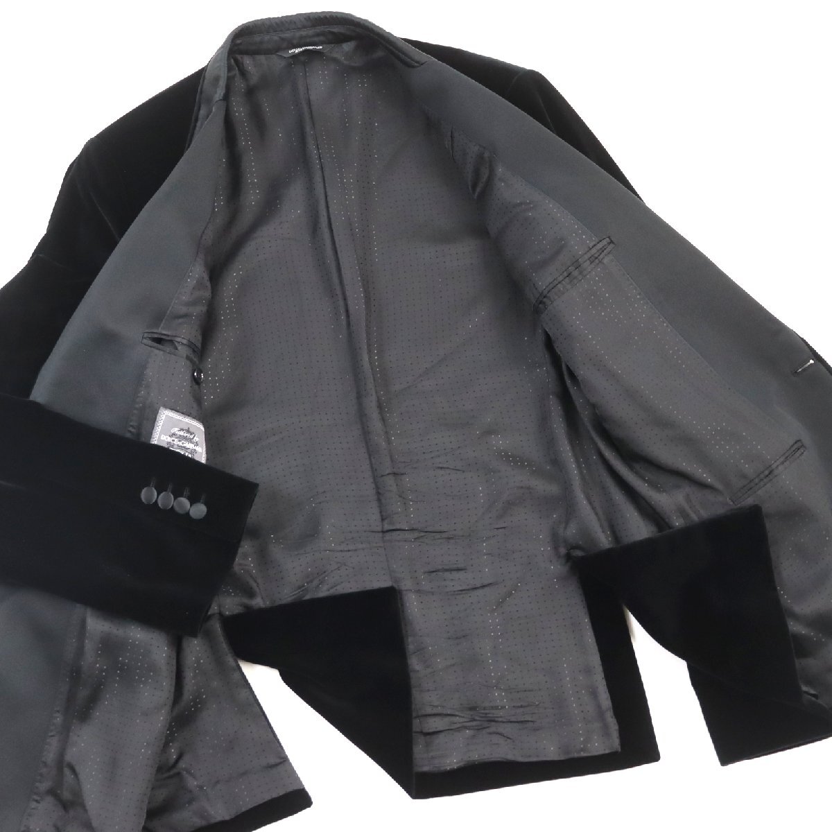  прекрасный товар 0 Dolce & Gabbana TAORMINA SICILIA линия шелк . чёрный бирка велюр одиночный tailored jacket чёрный 52 сделано в Италии стандартный товар мужской 