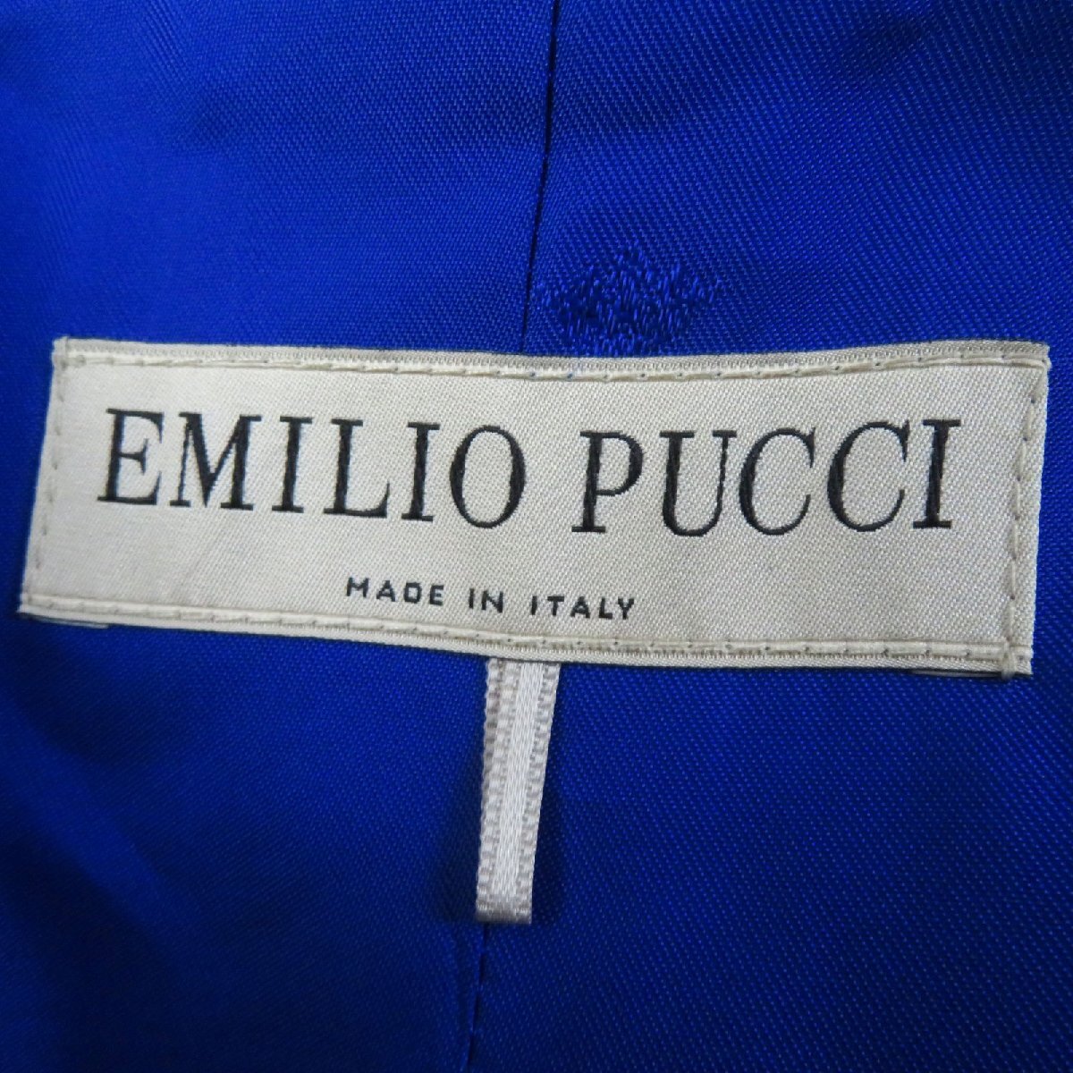  не использовался товар *Emilio Pucci Emilio Pucci 57RA30va- Gin шерсть прекрасный Silhouette Пальто Честерфилд голубой 38 сделано в Италии стандартный товар женский 