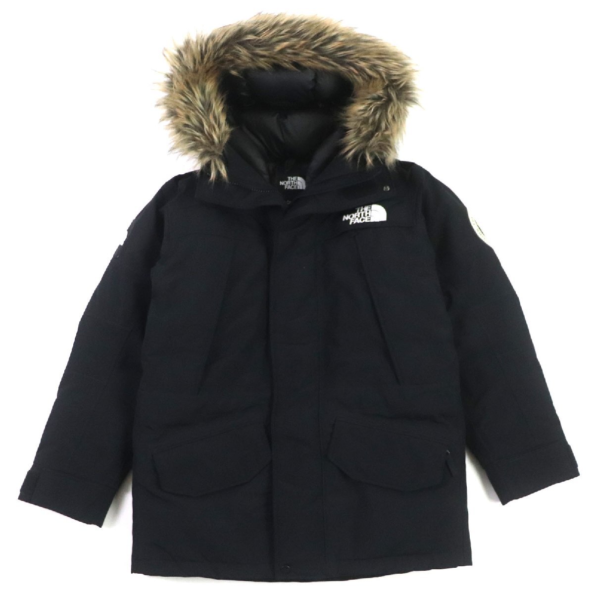 美品▼ザ・ノースフェイス ND92032 Antarctica Parka PERTEX GORETEX ファー・フード・ロゴワッペン付き ダウンジャケット S 正規品_画像1