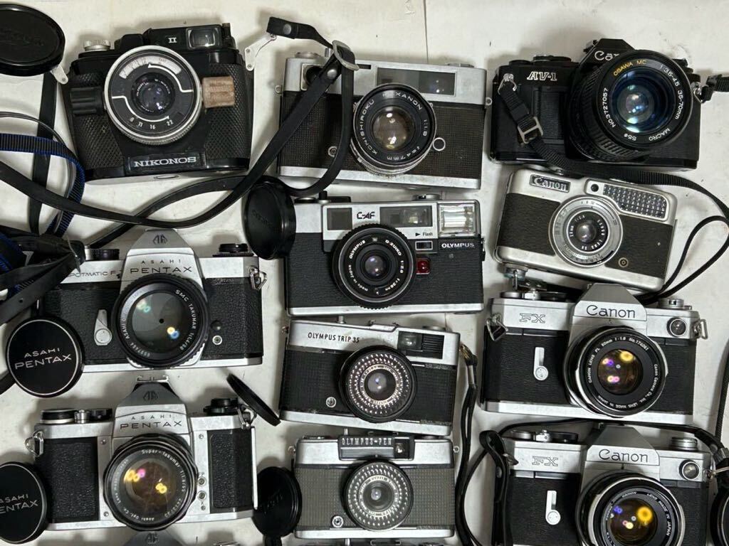 フィルムカメラ 二眼レフカメラなど34台大量まとめ RICOHFLEX Ⅶ PRIMOFLEX minolta NIKONOS PENTAX KONICA OLYMPUS Canon YASHICAの画像4