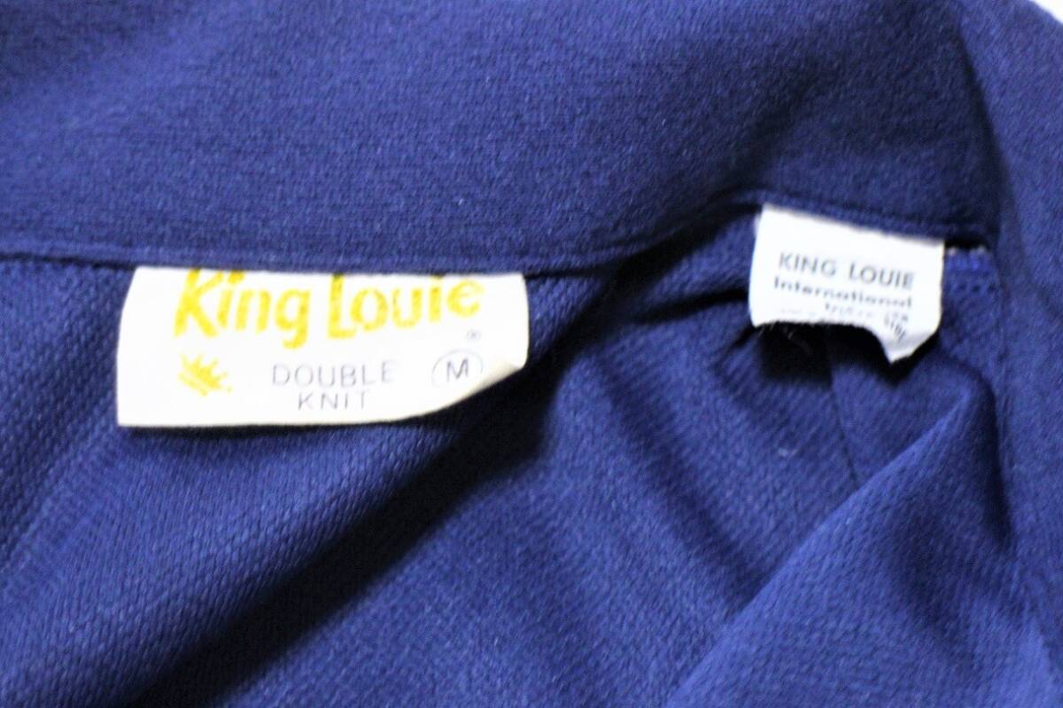 70s 　「King　Louie」　BOWLING　SHIRT！　DOUBLE　KNIT　2-TONE！　NVY/WHT！_画像7
