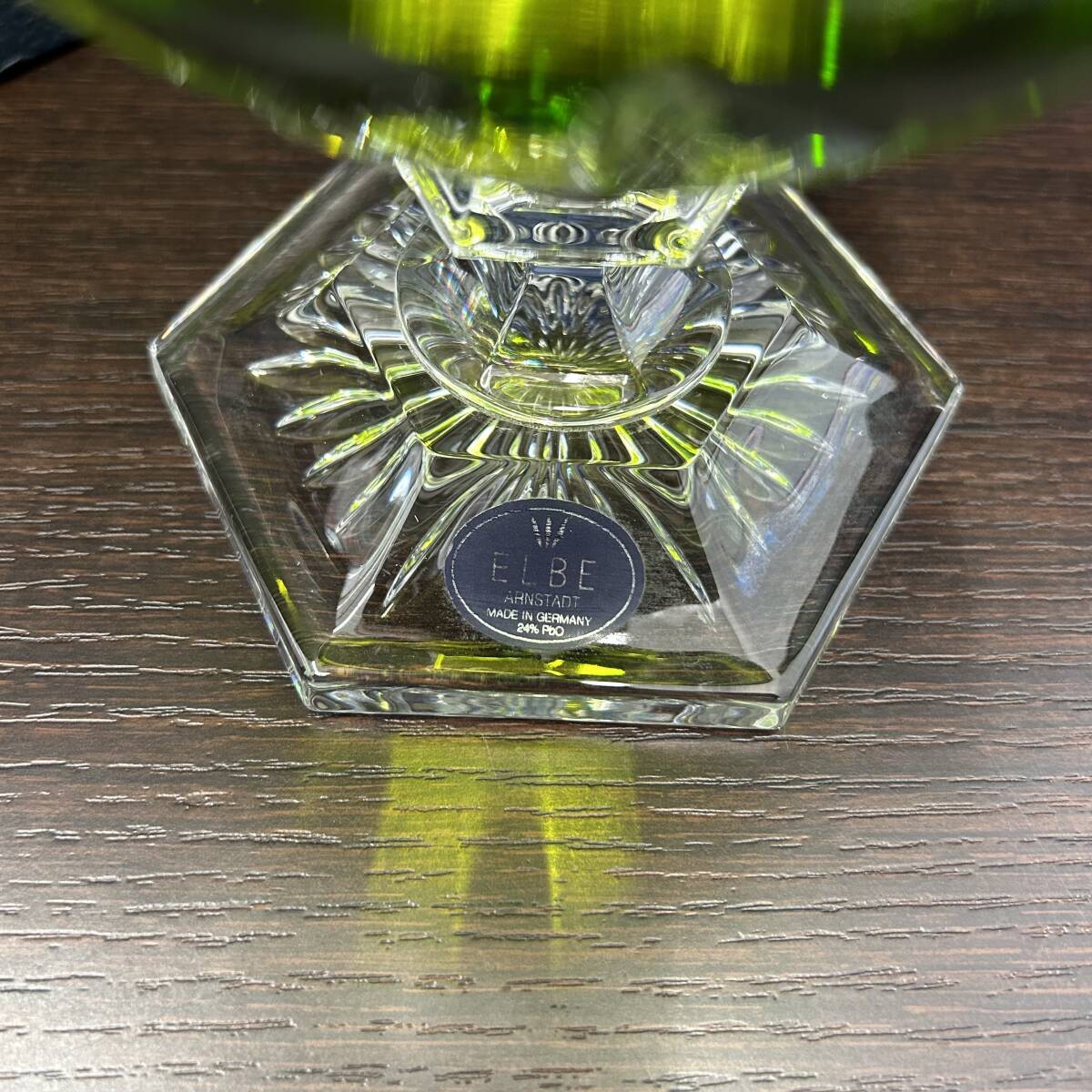 #910A 【花瓶】ELBE CRYSTAL エルベ クリスタル 切子 花瓶 美品の画像7