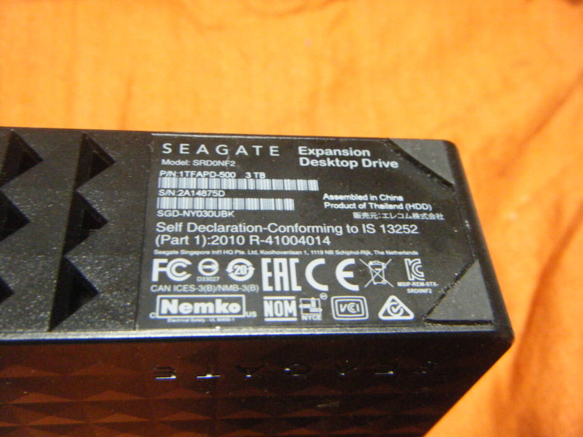 ●SEAGATE 外付けHDD SRD0NF2 3TB ジャンク●の画像2