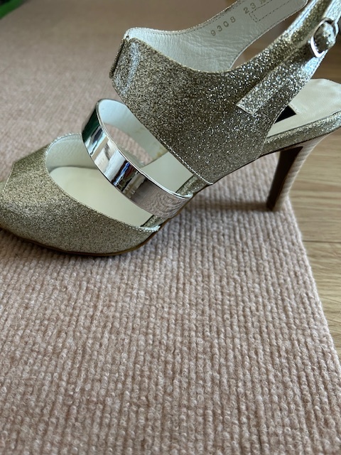 LANVIN! Lanvin! silver combination. stylish mules 