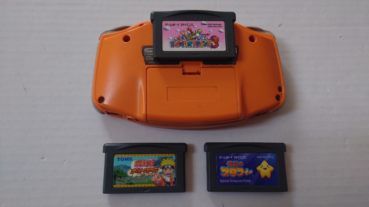 任天堂 GBA ゲームボーイアドバンス オレンジ ソフト付き 動作確認済_画像2