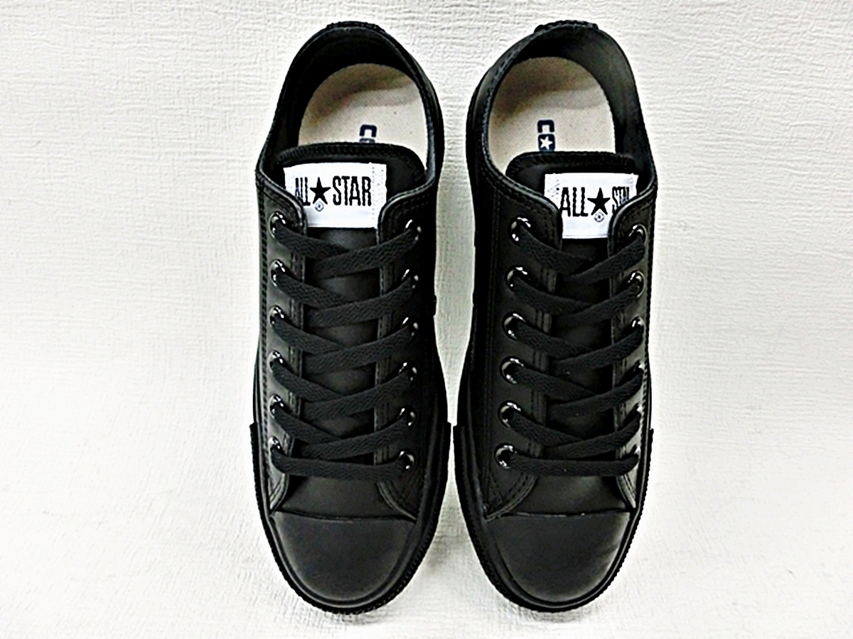  tax included 5,800 jpy new goods Converse all Star leather OX 1C049 black mono 25cm US6.5