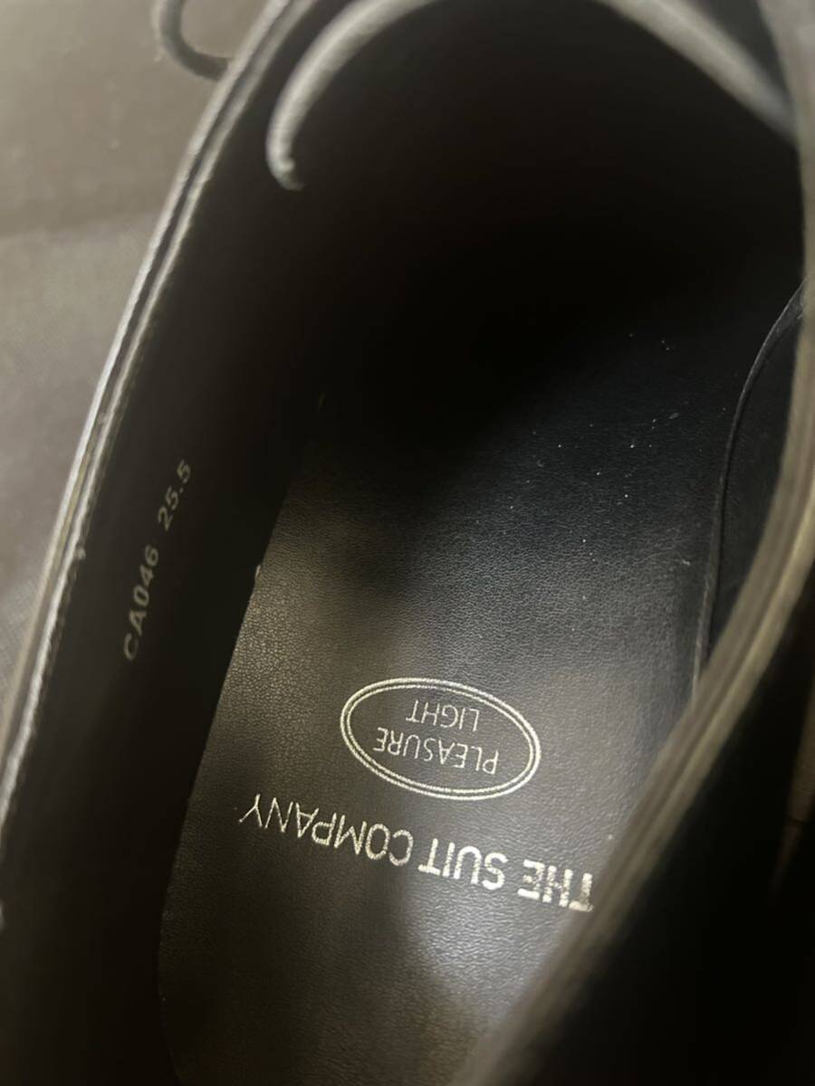 THE SUIT COMPANY suit Company black leather shoes inside feather plain tu25.5cm beautiful goods business ceremonial occasions 