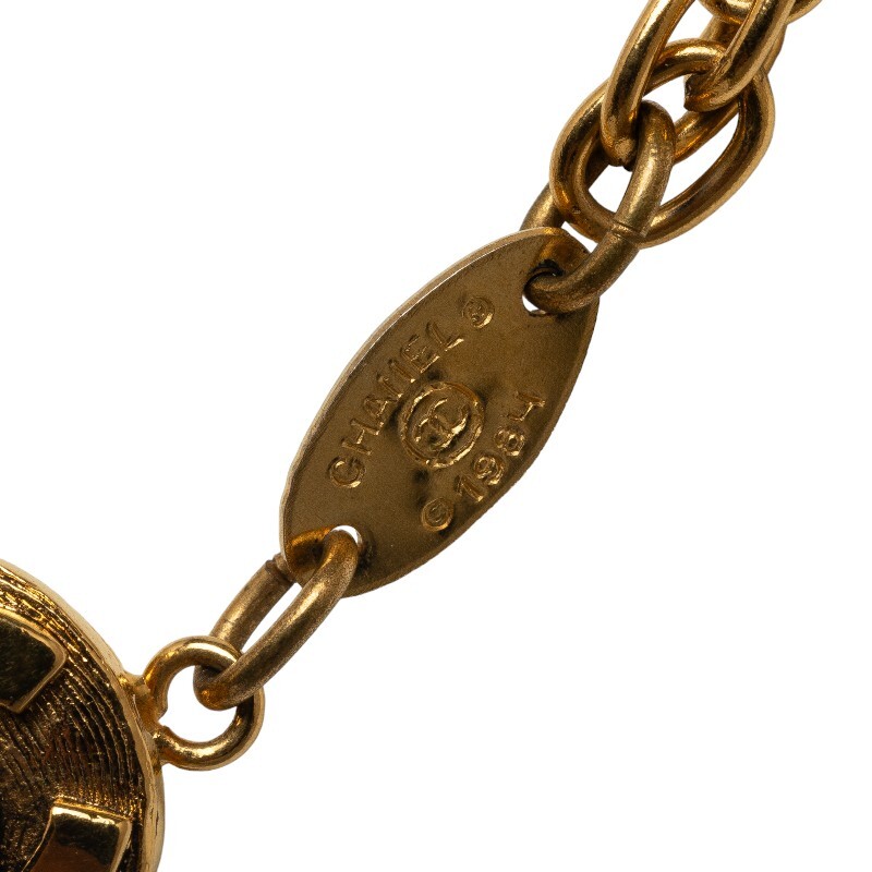  Chanel Vintage поддельный жемчуг длинный цепь колье Gold белый металлизированный жемчуг женский CHANEL [ б/у ]
