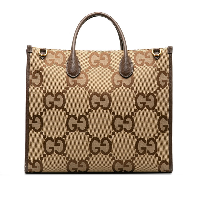 グッチ ジャンボGG シェリーライン ショルダーバッグ トートバッグ 2WAY 678839 ベージュ マルチカラー キャンバス GUCCI 【中古】_画像3