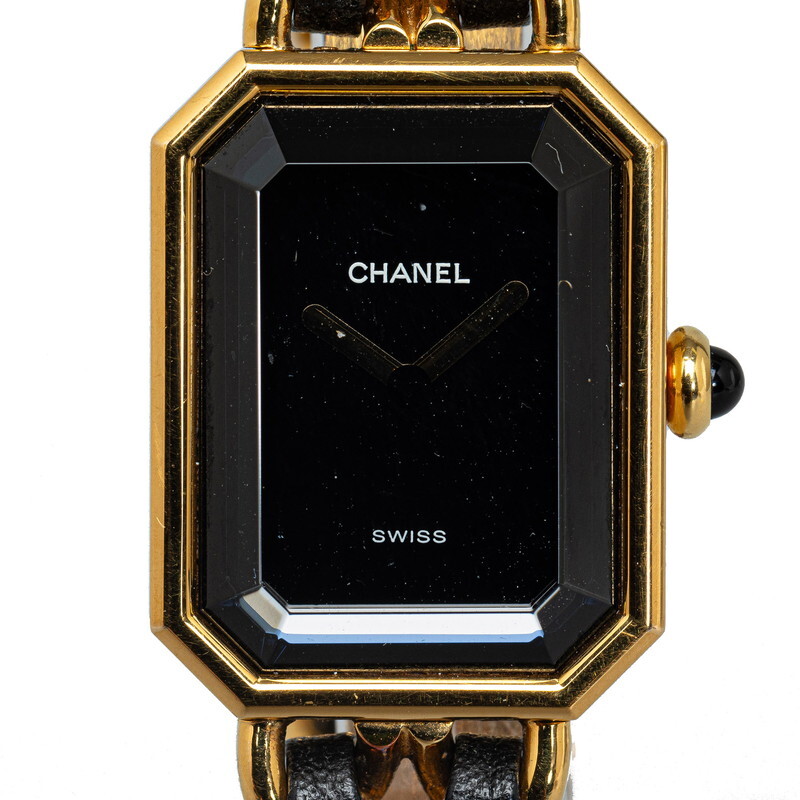 シャネル プルミエール 腕時計 サイズ：L H0001 クオーツ ブラック文字盤 メッキ レディース CHANEL 【中古】_画像1