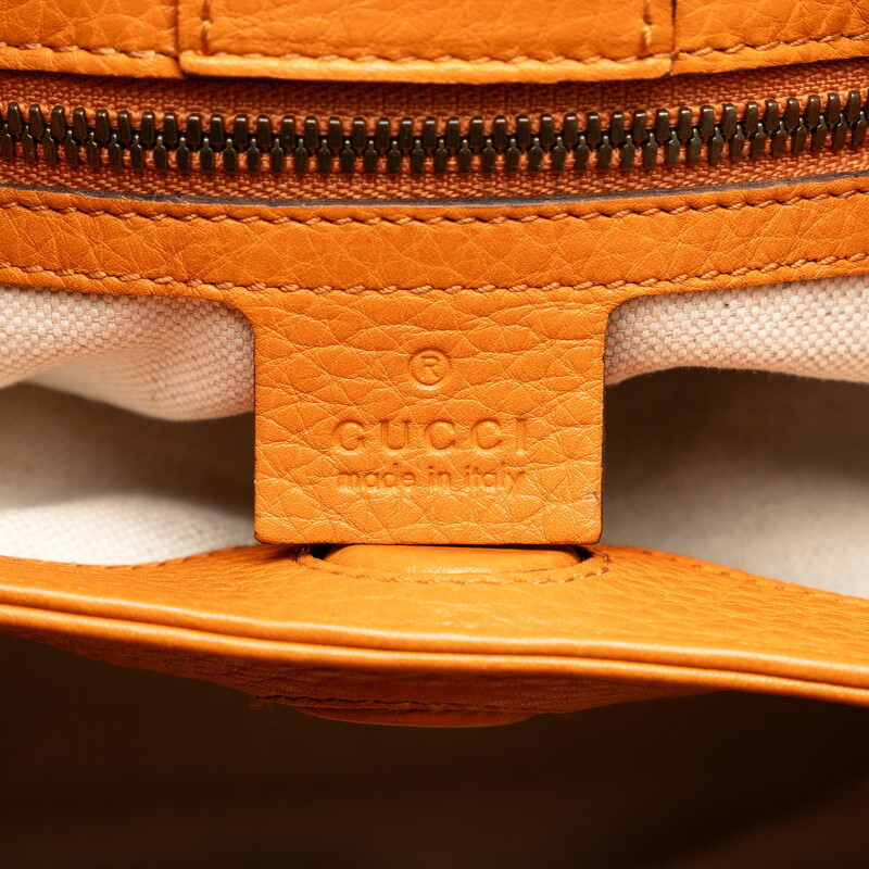 グッチ バンブー ショッパー スモール ハンドバッグ ショルダーバッグ 2WAY 336032 オレンジ レザー レディース GUCCI 【中古】_画像9