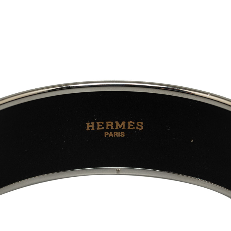 エルメス エマイユGM 七宝焼き 馬 バングル ブレスレット シルバー イエロー マルチカラー メッキ レディース HERMES 【中古】_画像4