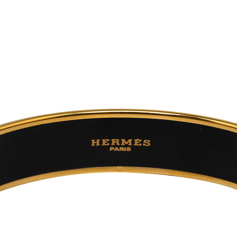 エルメス エマイユGM ライオン 七宝焼き バングル ブレスレット ゴールド ブルー マルチカラー メッキ レディース HERMES 【中古】_画像4