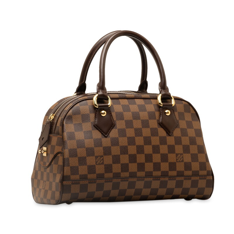 ルイ ヴィトン ダミエ ドゥオモ ハンドバッグ ボストンバッグ N60008 ブラウン PVC レザー レディース LOUIS VUITTON 【中古】_画像2