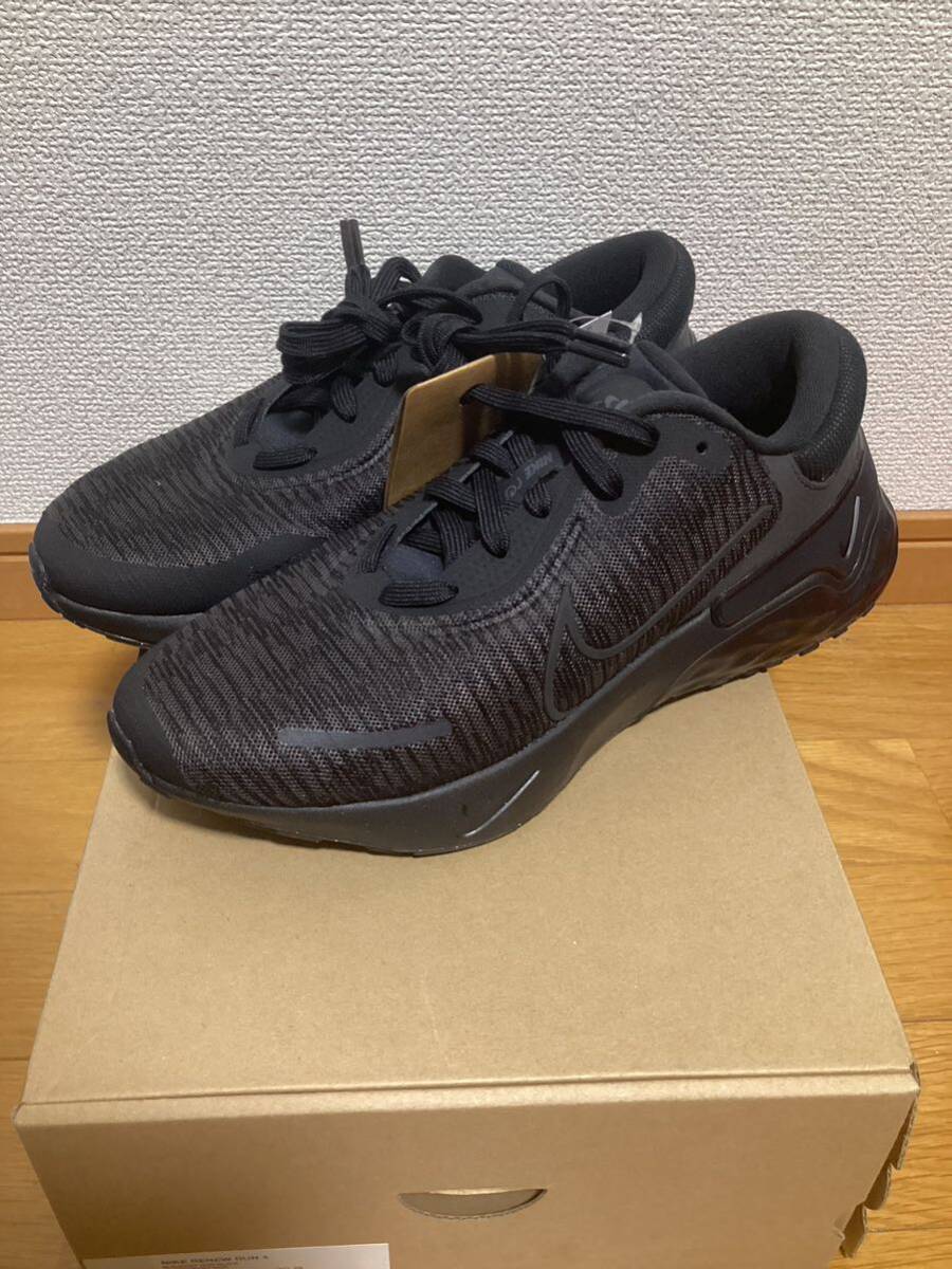 NIKE ナイキ Renew Run 4 リニューラン 4 26cm ALL BLACK オールブラック 黒 _画像6