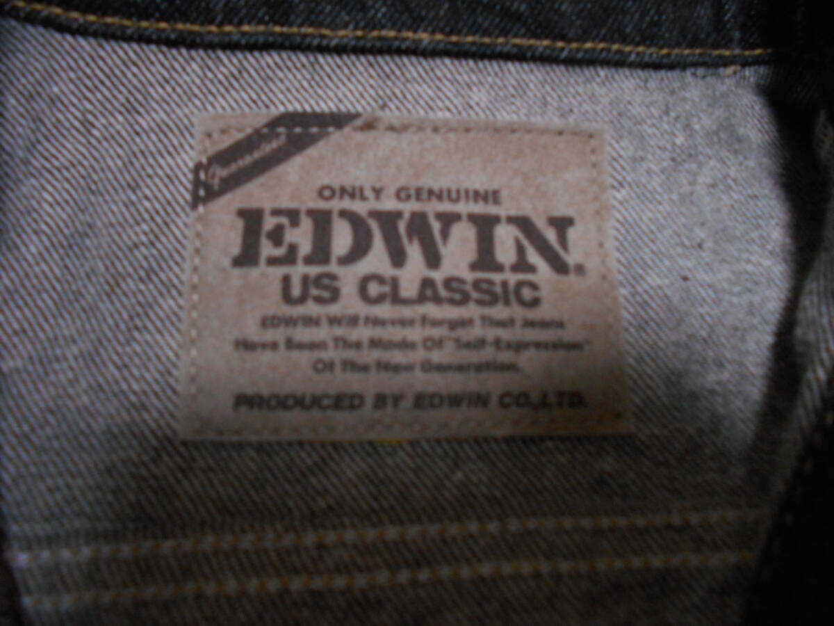 １９８０年代製 EDWIN US CLASSIC 5465 BLACK DENIM JACKET LARGE エドウィン ビンテージ ジージャン ブラック黒ロックンロール 昭和レトロ_画像9