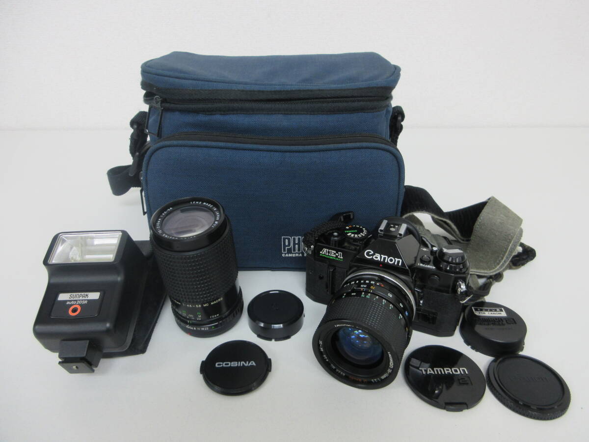 中古 カメラ Canon キャノン AE-1 program / レンズ tamron 35-70mm 1:3.5 / super cosina 70-210mm 1:4.5-5.6 ※動作未確認 ／Gの画像1