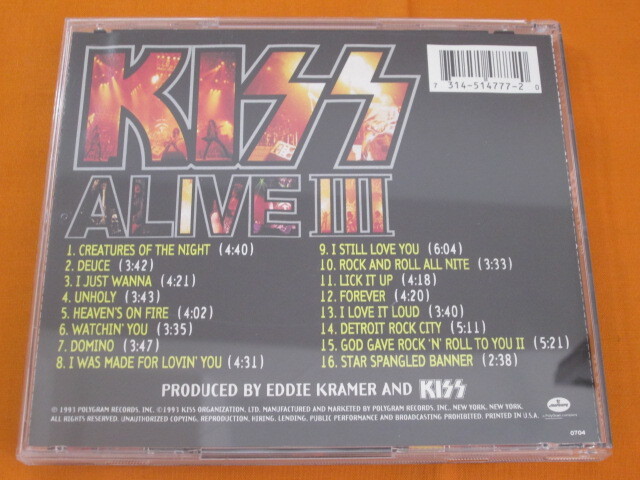 ♪♪♪ キッス Kiss 『 ALIVE III 』輸入盤 ♪♪♪_画像2