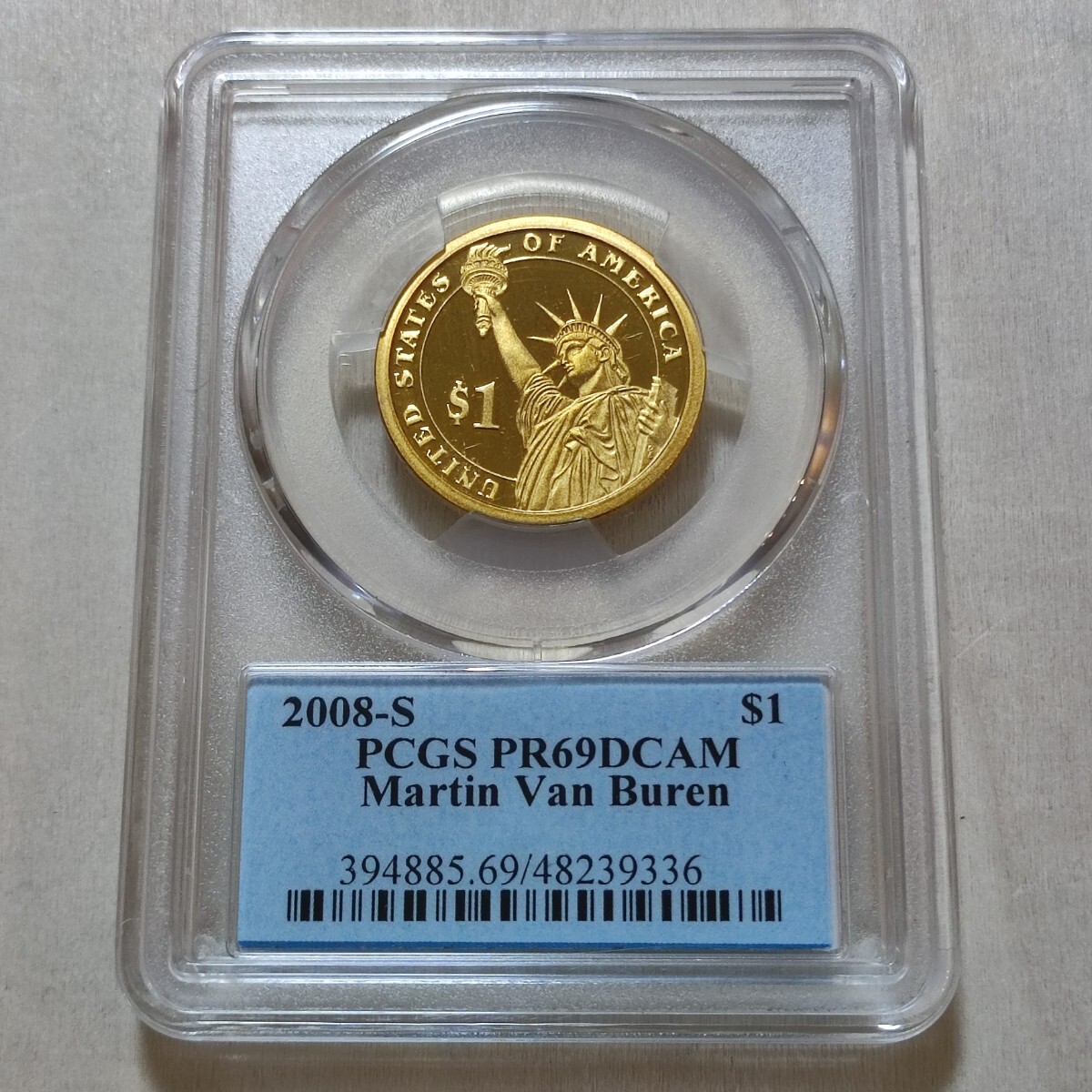 1円スタート！ 準最高鑑定 PCGS PR69DCAM 2008 マーティン・ヴァン・ビューレン大統領 1ドル大統領硬貨　アンティークコイン　モダンコイン_画像8