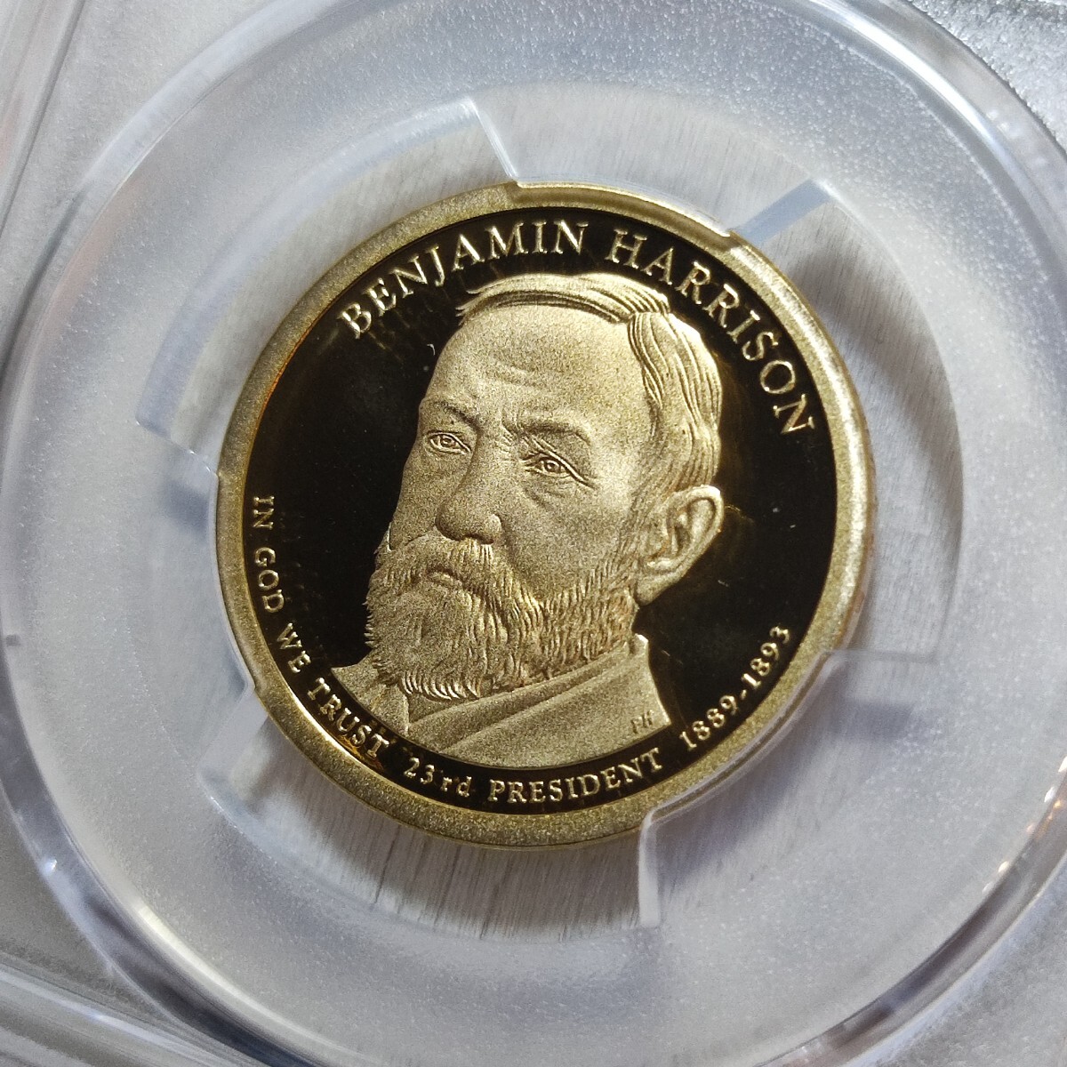 1円スタート！ 準最高鑑定 PCGS PR69DCAM 2012-S ベンジャミン・ハリソン大統領 1ドル硬貨 アンティークコイン モダンコインの画像1