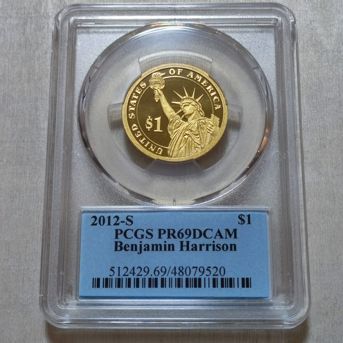 1円スタート！ 準最高鑑定 PCGS PR69DCAM 2012-S ベンジャミン・ハリソン大統領 1ドル硬貨 アンティークコイン モダンコインの画像8
