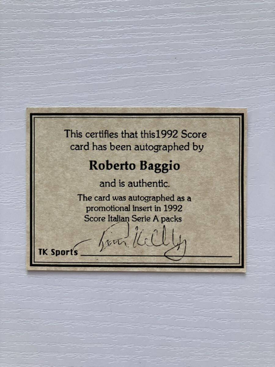 1991 SCORE ユベントス ロベルト・バッジョ 直筆サイン JUVENTUS ROBERTO BAGGIOの画像3