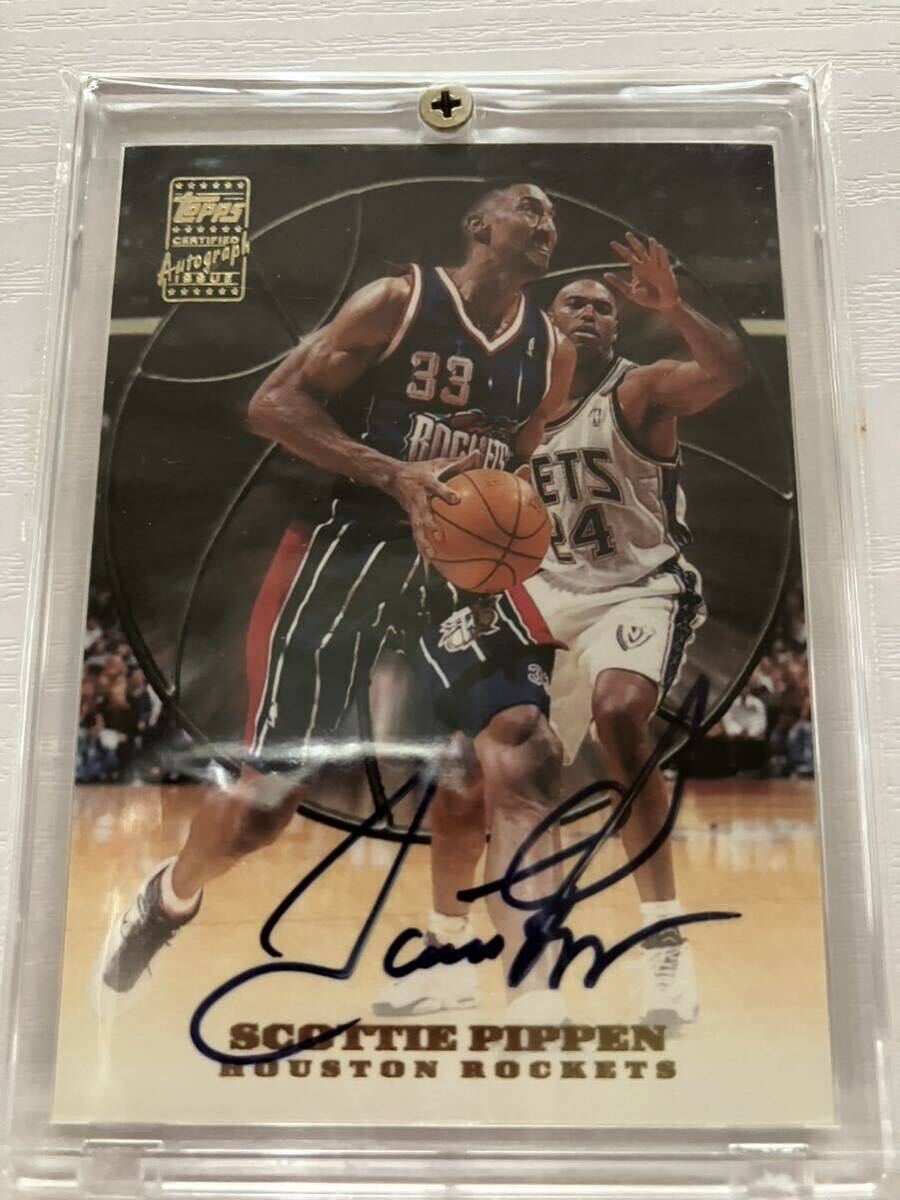 1999 Topps ヒューストン ロケッツ スコッティ・ピッペン 直書き 直筆サイン SCOTTIE PIPPENの画像3