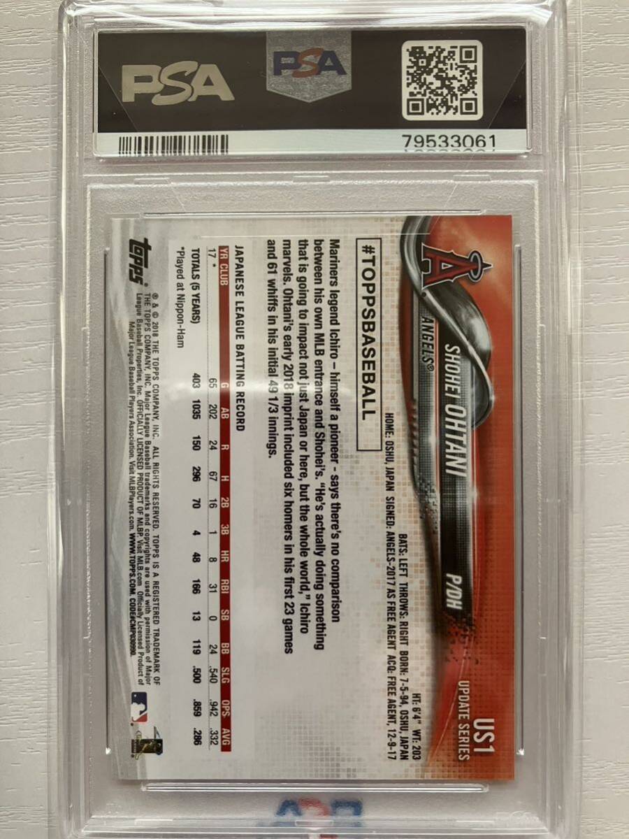 PSA10 RC 2018 TOPPS UPDATE PITCHING IN RED JERSEY 大谷翔平 ルーキーカードの画像2