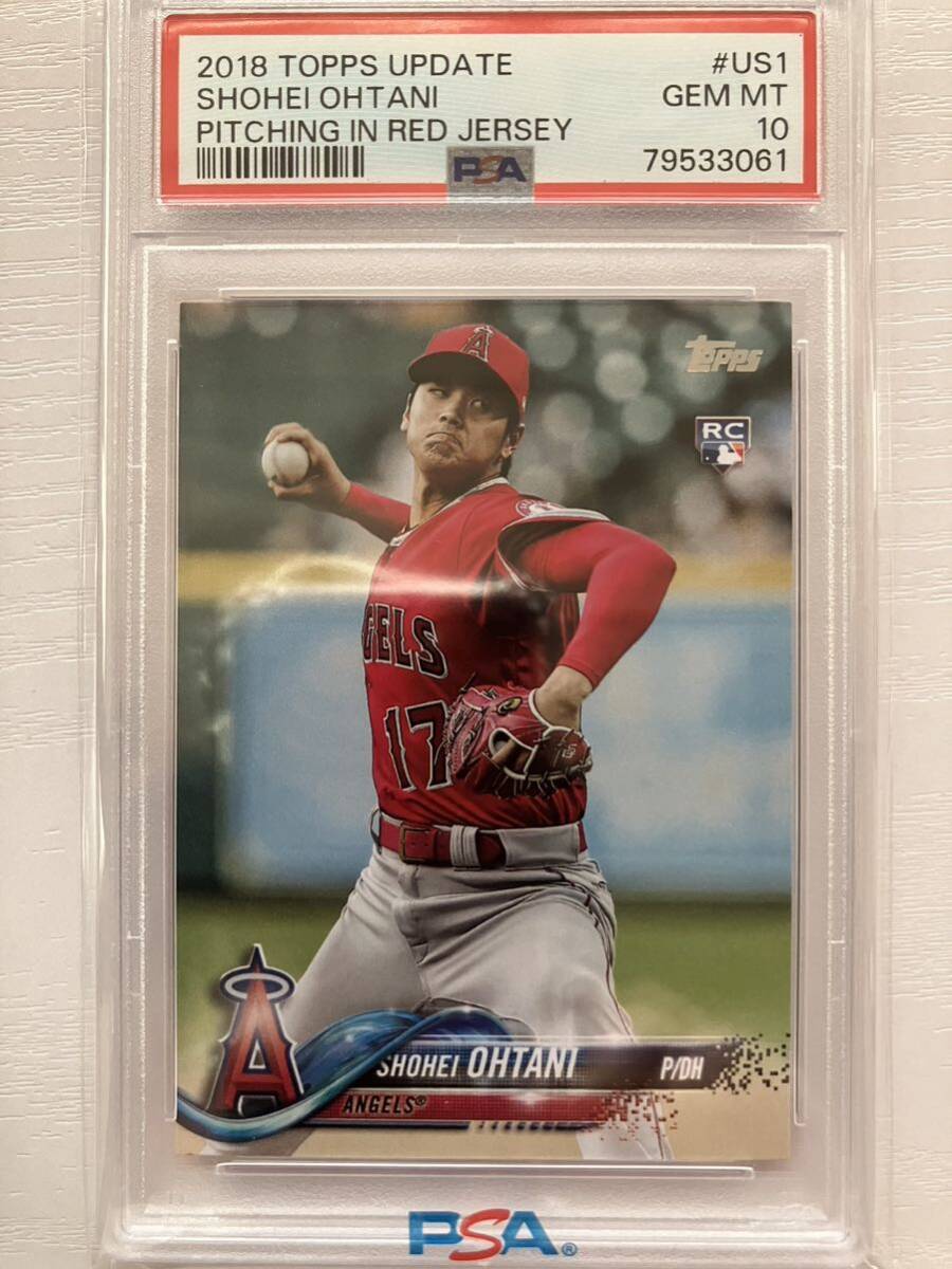 PSA10 RC 2018 TOPPS UPDATE PITCHING IN RED JERSEY 大谷翔平 ルーキーカードの画像1