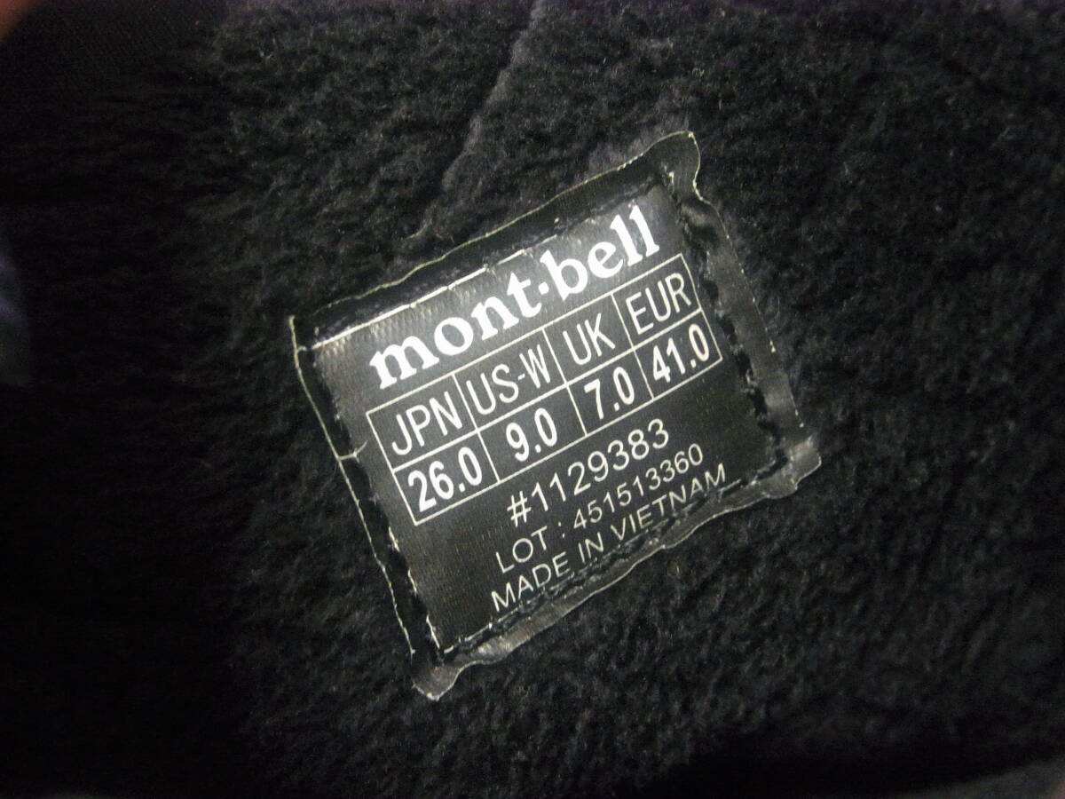 (B871) 美品 mont-bell コルチナ ブーツ 26cm モンベル シューズ 1129383 ブラック 防水 スノー ファッションの画像8