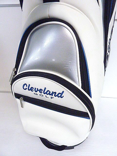 t358 未使用保管品 クリーブランド Cleveland 9.0型 3.1kg 5分割 キャディバッグ GGC-C015G ホワイト/ブルー フード付き ダンロップ ゴルフの画像7
