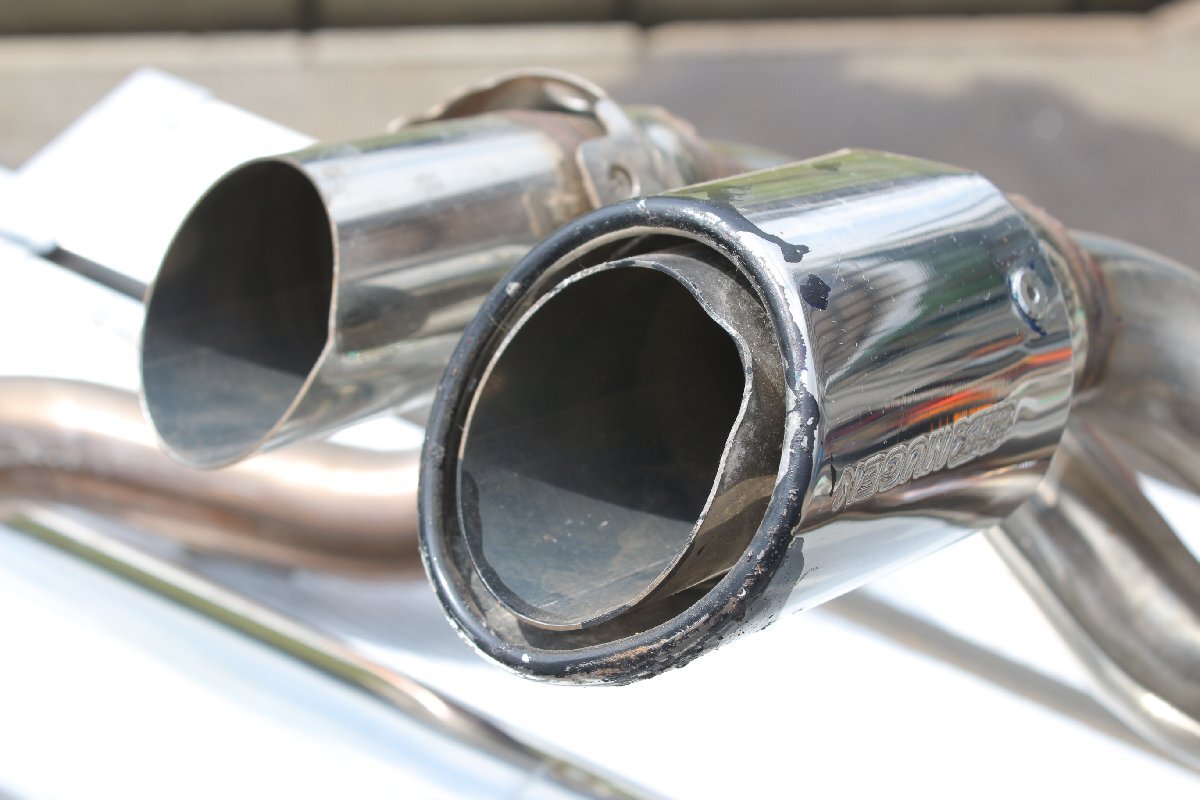 *[3F0405-31] MUGEN Mugen sport muffler JARI 10150013 S S660? 2 pipe out dual stainless steel Junk 