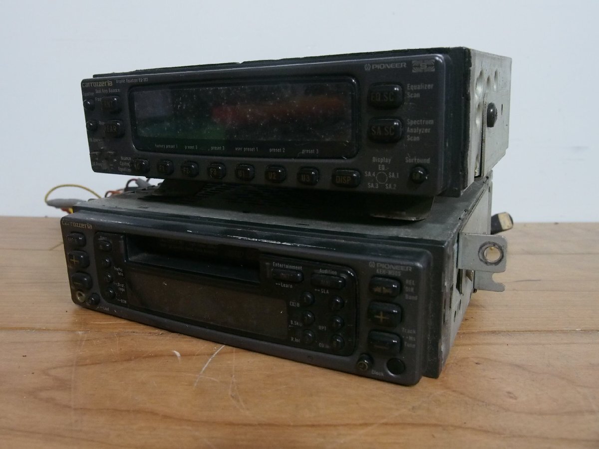 ☆【1F0321-13】 carrozzeria カロッツェリア カセットデッキ KEH-M505 EQ-303 イコライザー 2台セット ジャンクの画像1