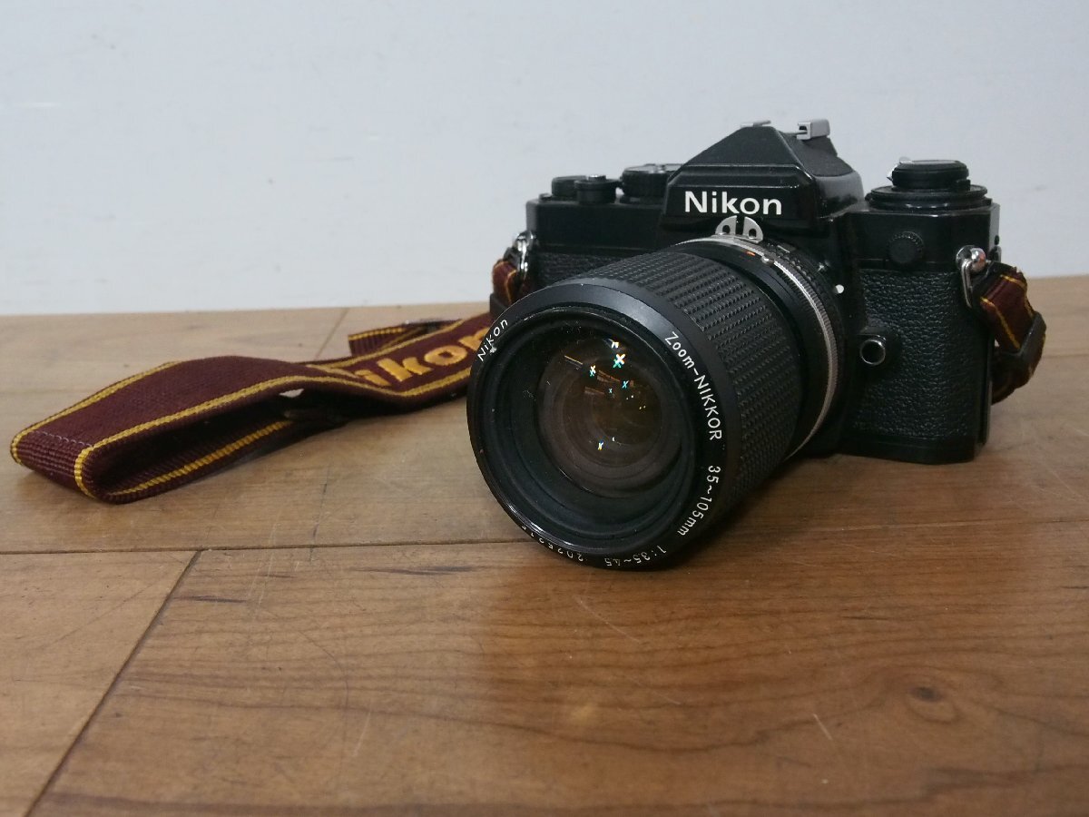 ☆【1W0411-2】 Nikon ニコン フィルムカメラ FE 3519559 ? Zoom-NIKKOR 35～105mm 1:3.5～4.5 2025315 一眼レフ ジャンクの画像1