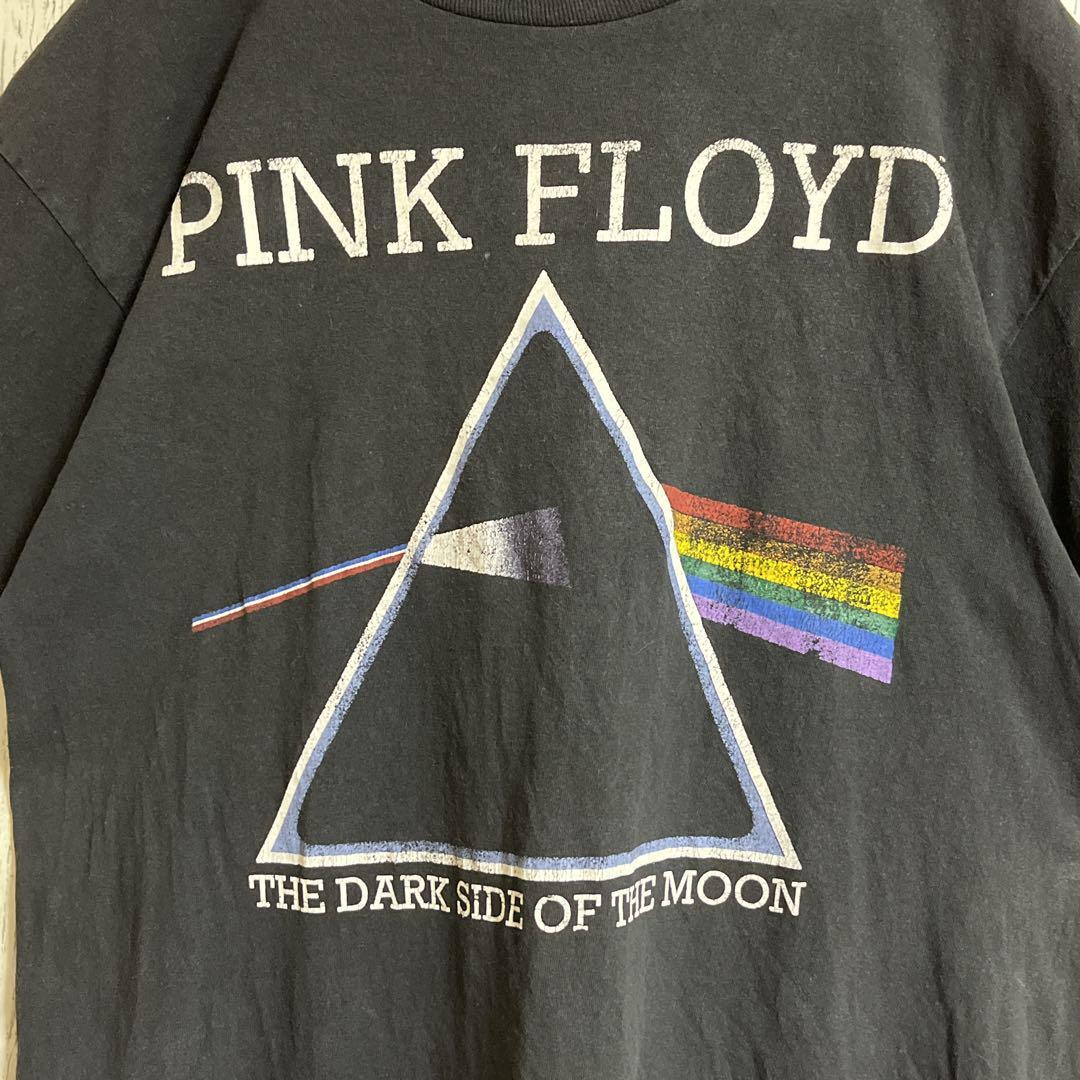 PINK FLOYD ピンクフロイド バンドTシャツ バンT ミュージックTシャツ L 黒 ブラック 狂気 オフィシャル US古着 アメカジ HTK3573