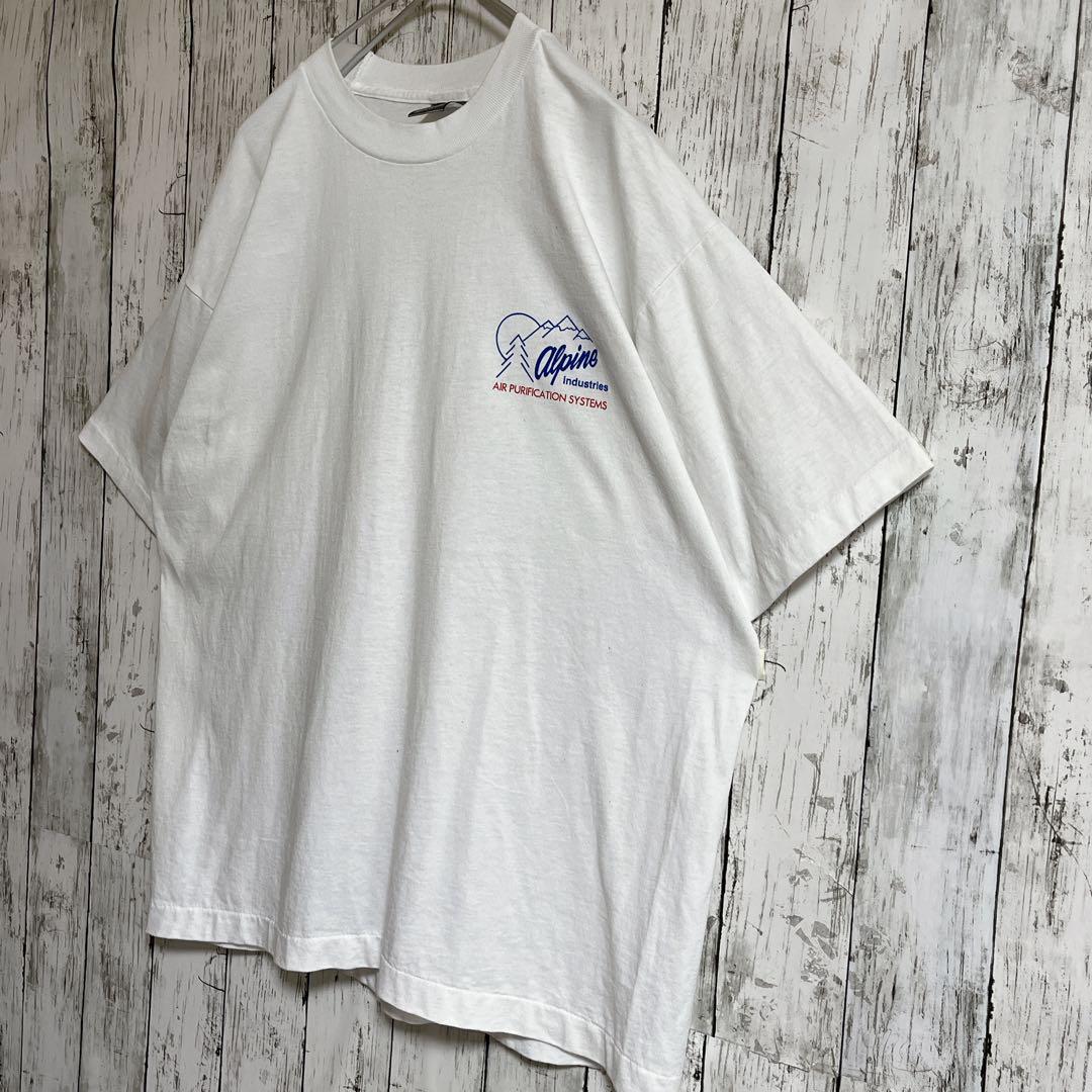 90's フルーツオブザルーム ALPINE アルパイン 企業T ビンテージTシャツ XL 白 ホワイト シングルステッチ US古着 アメカジ HTK3582の画像2