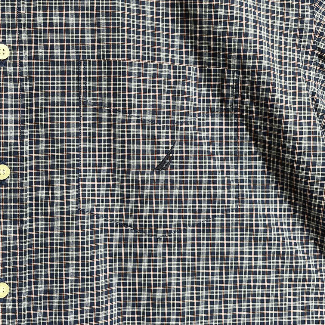 NAUTICA ノーティカ 半袖シャツ チェック 2XL ワンポイント 刺繍ロゴ ビッグサイズ US古着 アメカジ HTK3607