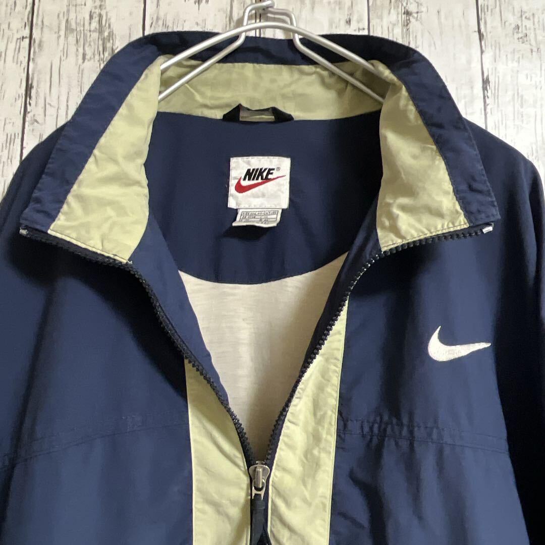 90's NIKE ナイキ 白タグ ナイロンジャケット 紺 ネイビー 2XL 90's NIKE ナイキ 白タグ ナイロンジャケット 紺 ネイビー 2XL