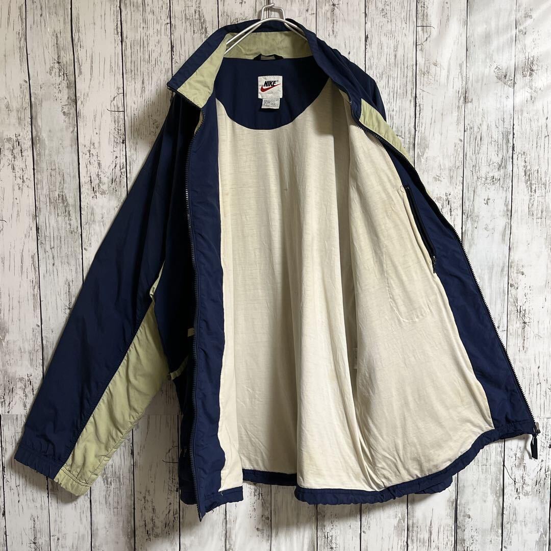 90's NIKE ナイキ 白タグ ナイロンジャケット 紺 ネイビー 2XL 90's NIKE ナイキ 白タグ ナイロンジャケット 紺 ネイビー 2XL