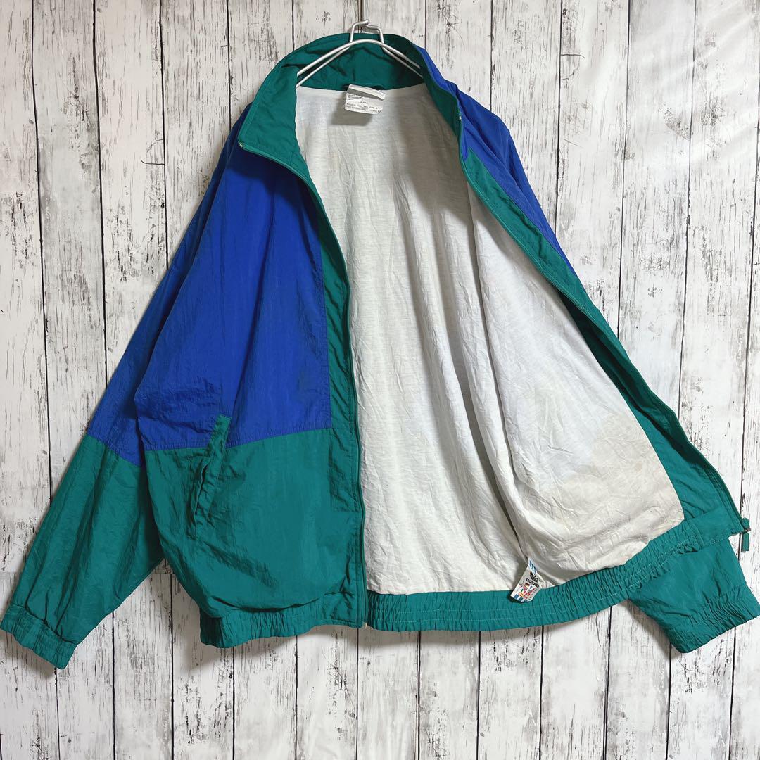 80's adidas アディダス ナイロンジャケット XL 青ターコイズ 80's adidas アディダス ナイロンジャケット XL 青ターコイズ