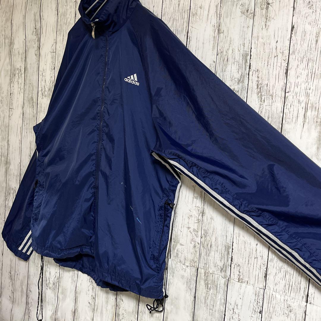 90's adidas アディダス ナイロンジャケット 紺 ネイビー XL 90's adidas アディダス ナイロンジャケット 紺 ネイビー XL