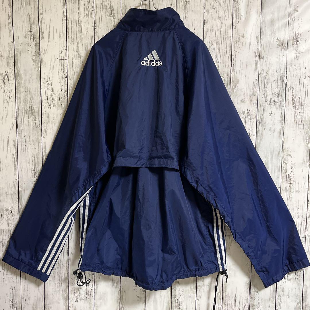 90's adidas アディダス ナイロンジャケット 紺 ネイビー XL 90's adidas アディダス ナイロンジャケット 紺 ネイビー XL