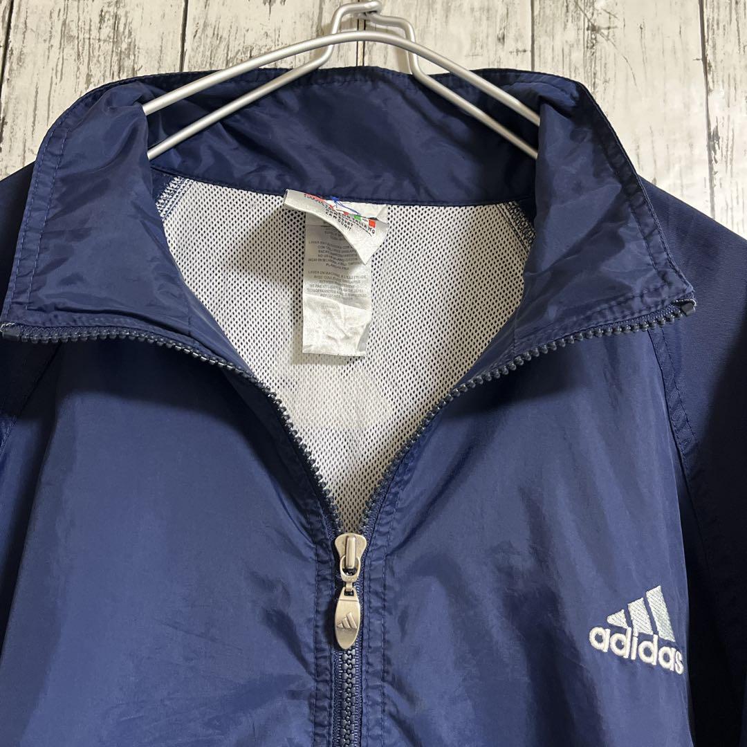 90's adidas アディダス ナイロンジャケット 紺 ネイビー XL 90's adidas アディダス ナイロンジャケット 紺 ネイビー XL