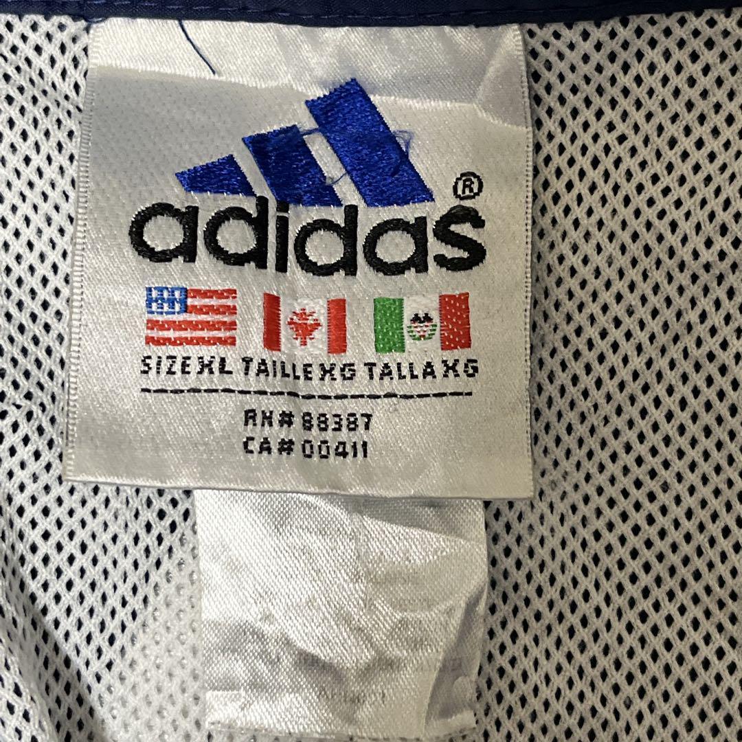 90's adidas アディダス ナイロンジャケット 紺 ネイビー XL 90's adidas アディダス ナイロンジャケット 紺 ネイビー XL
