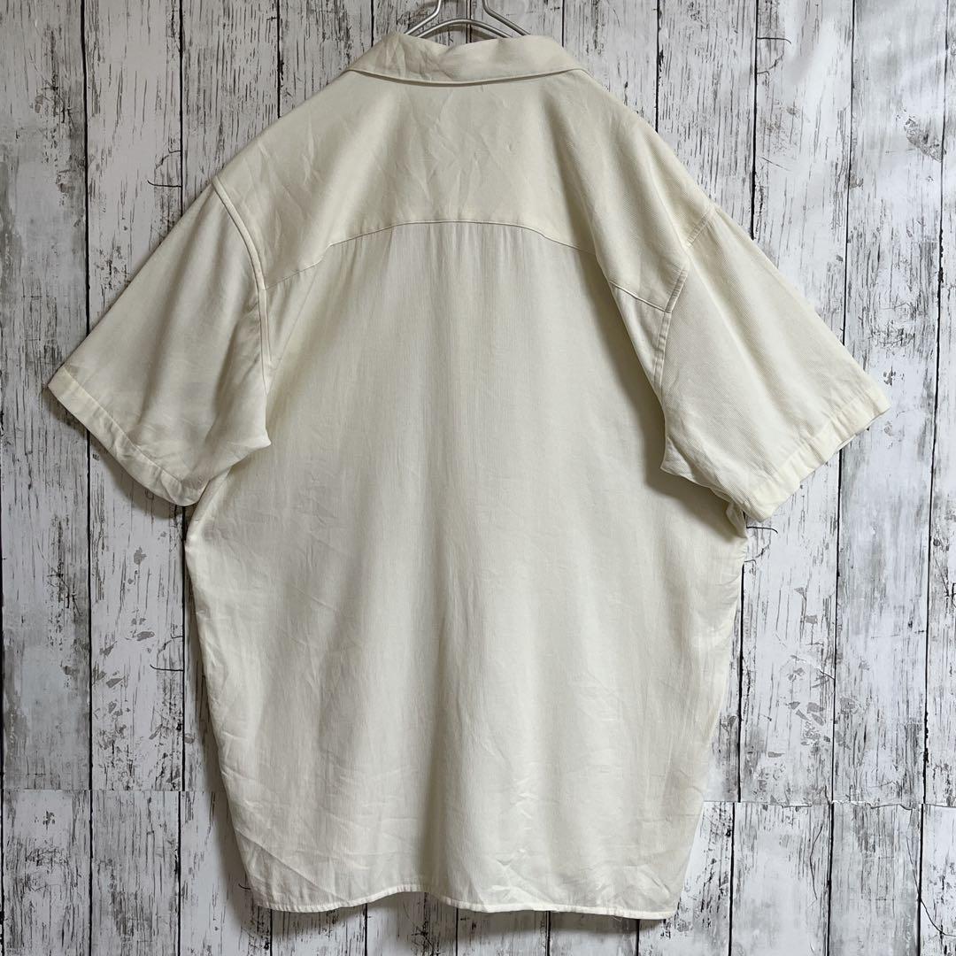 90's 開襟 オープンカラー 半袖 レーヨンシャツ L相当 刺繍 90's 開襟 オープンカラー 半袖 レーヨンシャツ L相当 刺繍