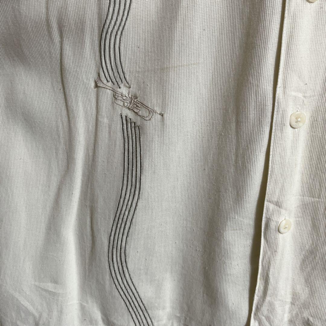 90's 開襟 オープンカラー 半袖 レーヨンシャツ L相当 刺繍 90's 開襟 オープンカラー 半袖 レーヨンシャツ L相当 刺繍